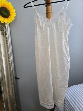 Bundle Lace-Trim Slip. One Cream And One Black